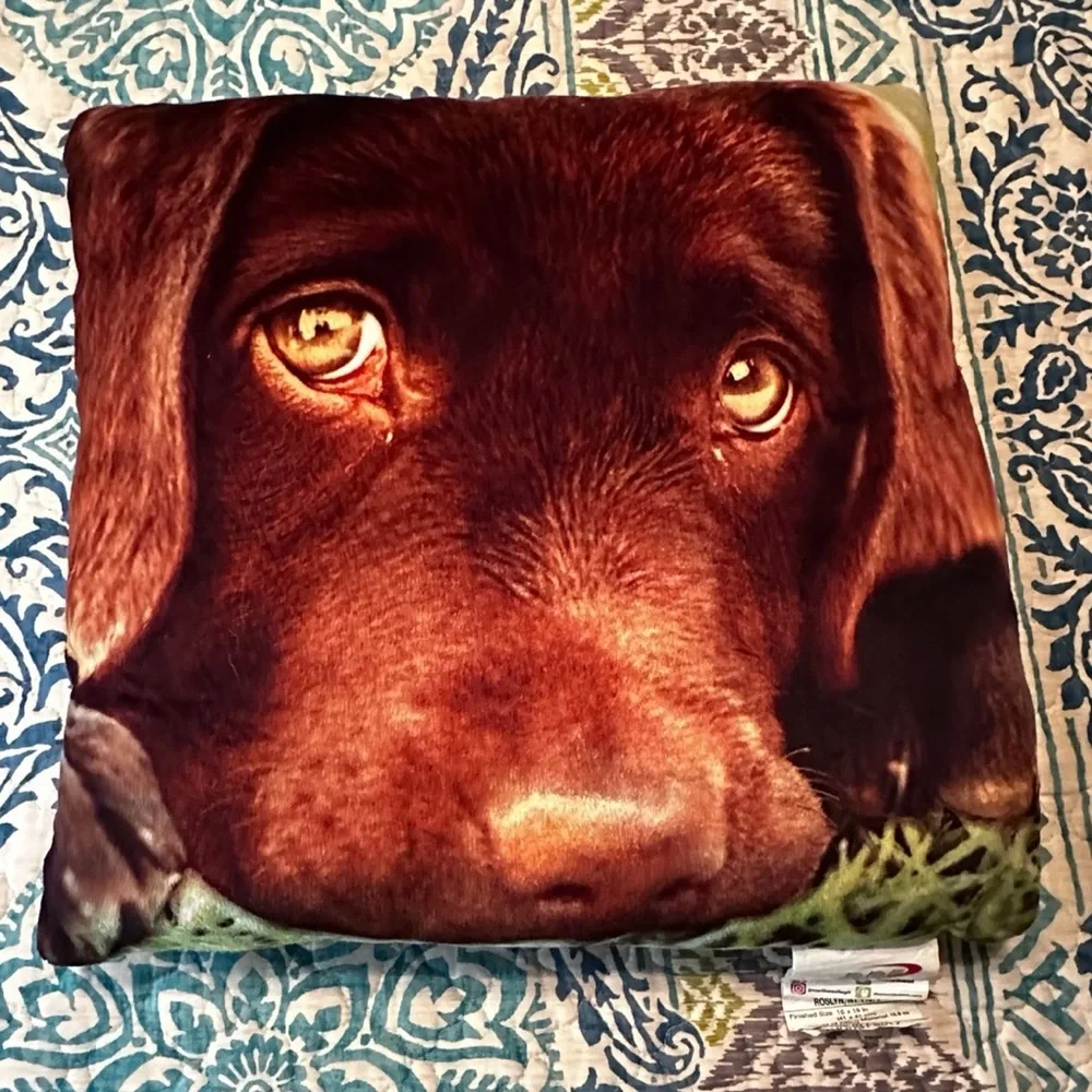 Plush Chocolate Labrador Dog Throw Blanket - Brown